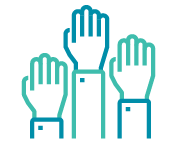 icon of raised hands